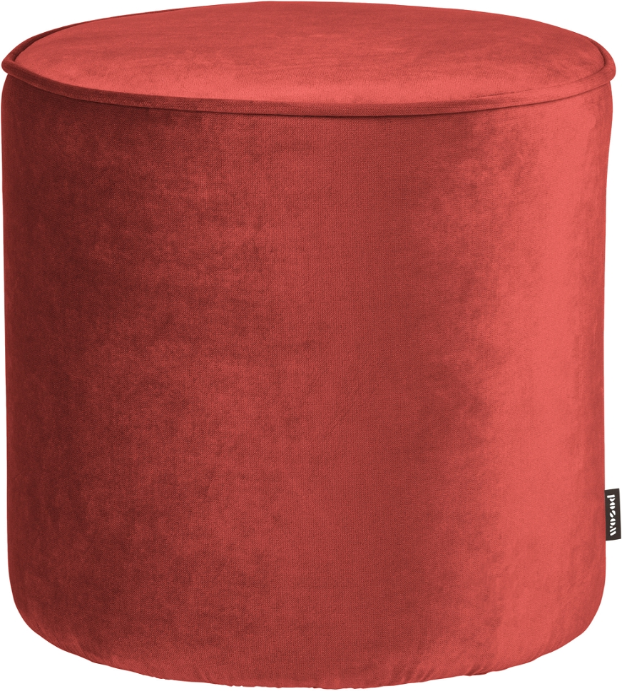 Puf/skammel WOOOD Sara rød fløjl Ø46 cm