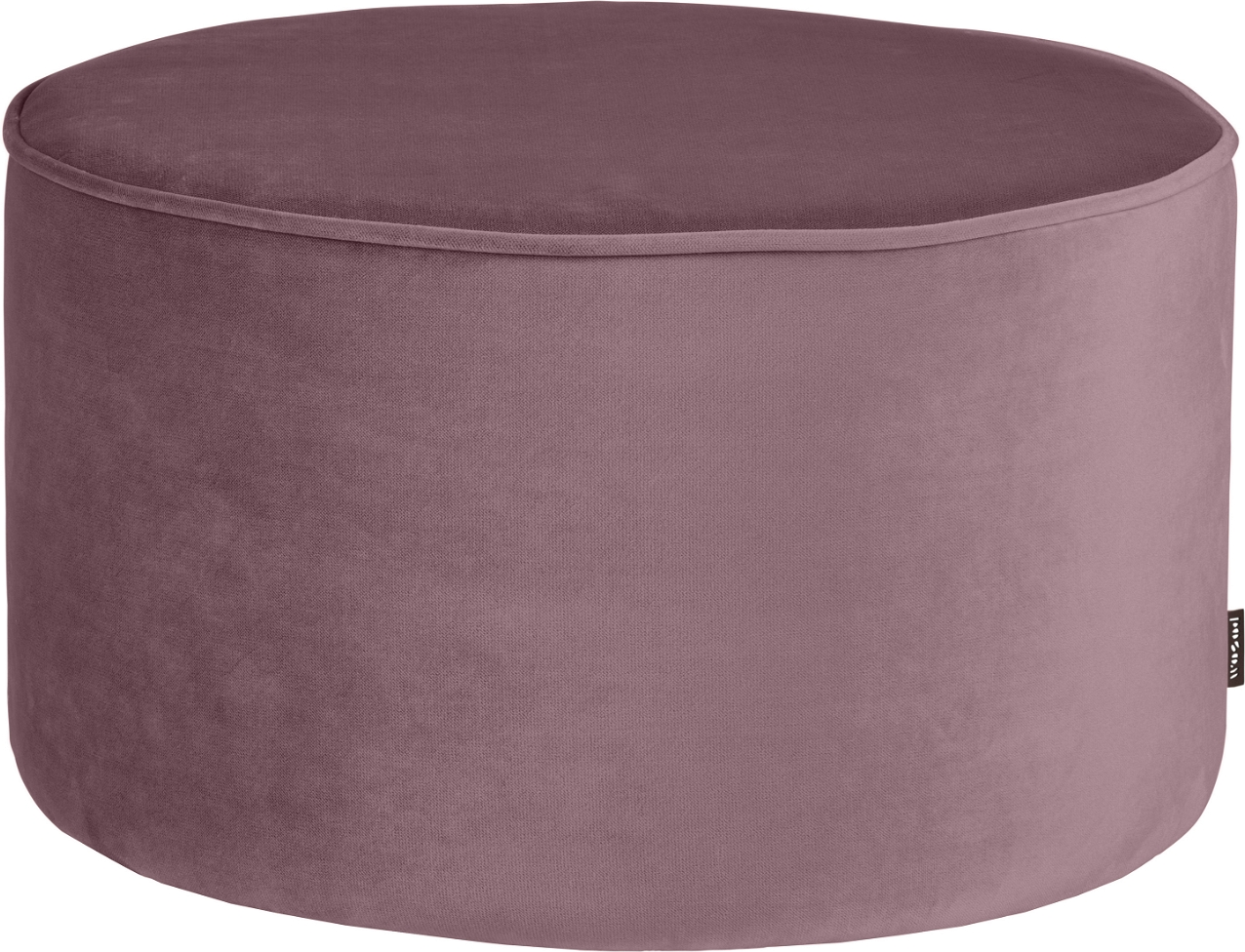 Puf & skammel WOOOD Sara Ø60 x H36 cm i lilla fløjl  -  robust polyester, FSC-certificeret træ & VP30 skum