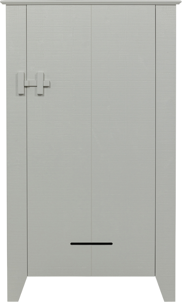 Opbevaringsskab WOOOD Gijs med låger og skuffe, hvidt FSC-certificeret fyrretræ, 142x85x38 cm