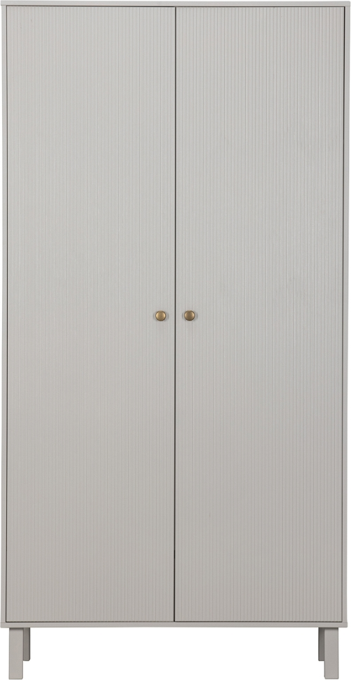 Klædeskab WOOOD Madu sky-grå med guldknopper H195ÃB100ÃD53 cm