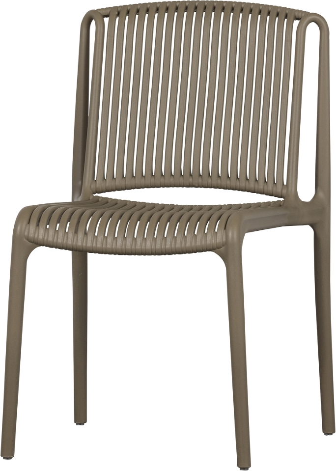 Spisebordsstol WOOOD Billie  -  beige plastik, stabelbar design, H82ÃB50ÃD51 cm til indendørs og udendørs brug