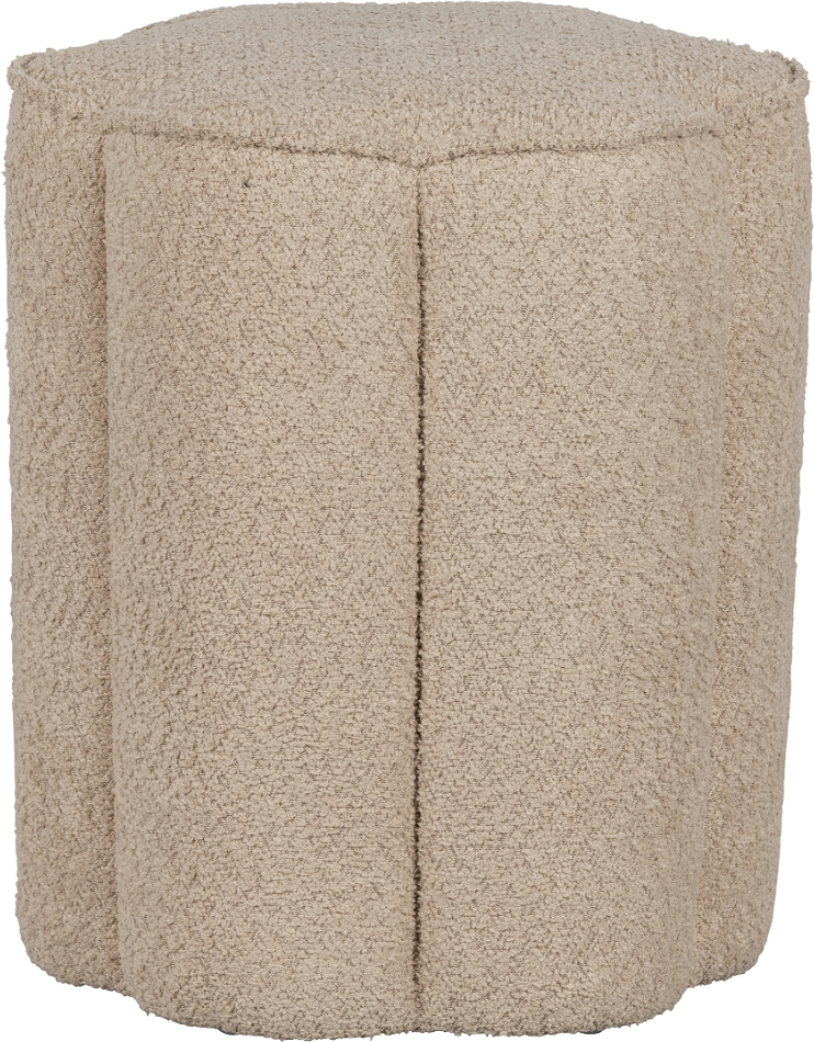 Puf WOOOD Ollie sandfarvet bouclé 40 x 40 x 46 cm