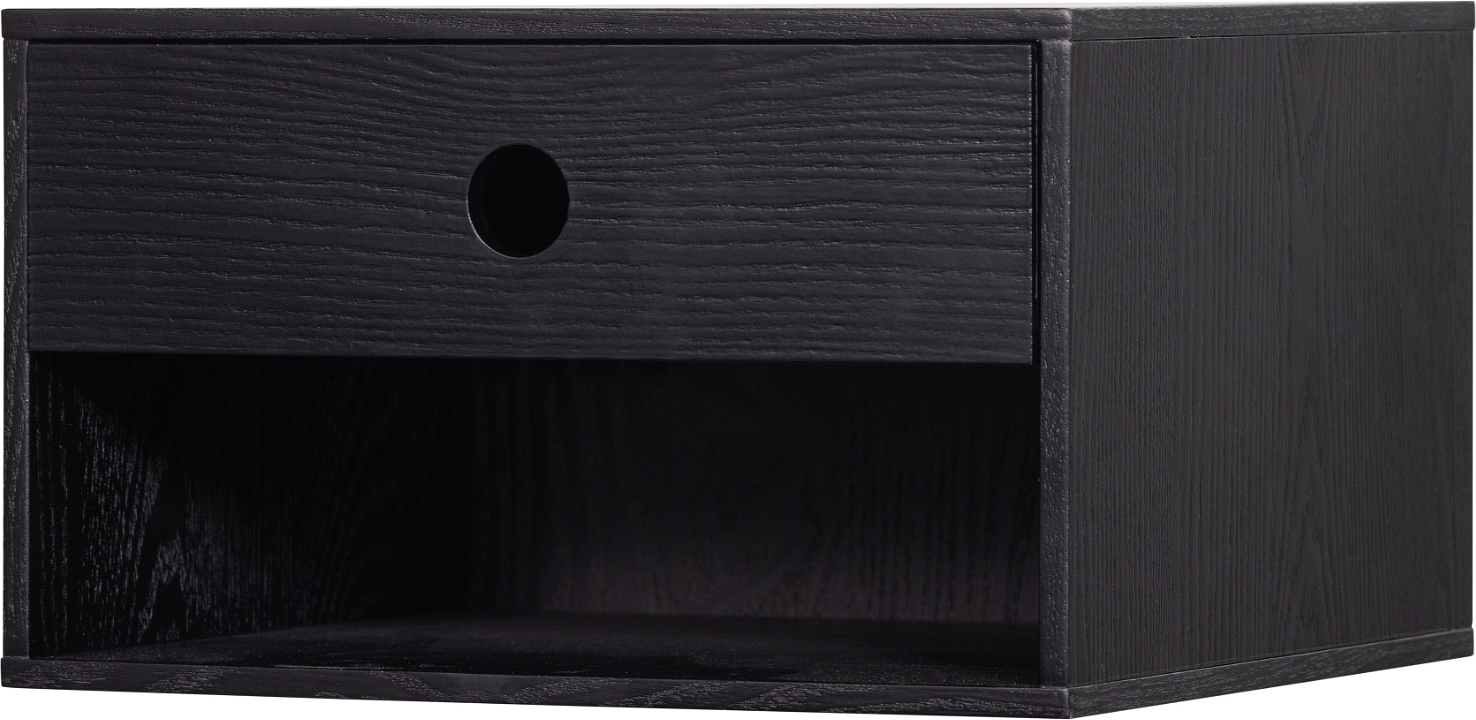 Sengebord WOOOD Nancy svævende væghængt natbord sort MDF H20ÃB34ÃD30 cm