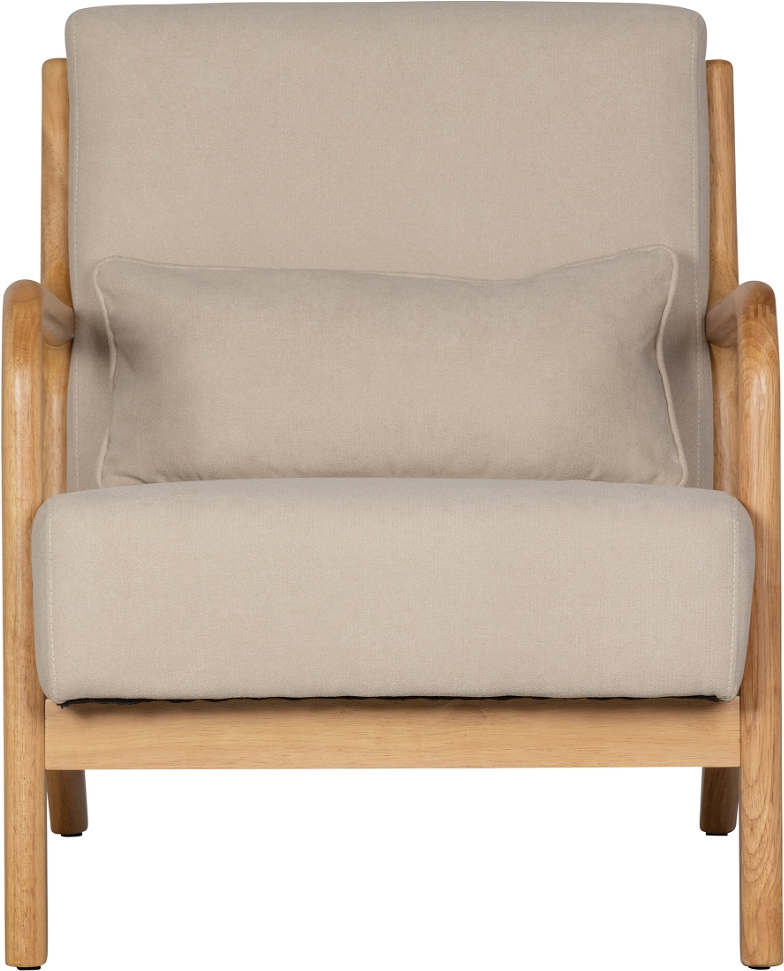 Loungestol WOOOD Mark  -  retro gummitræsramme & slidstærkt vævet stof, natur, H75ÃB67ÃD82 cm