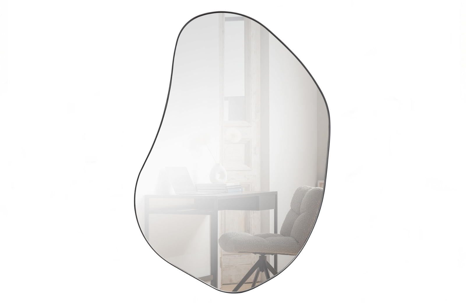 WOOOD Romee vægspejl i mat sort metal 100Ã70 cm moderne design