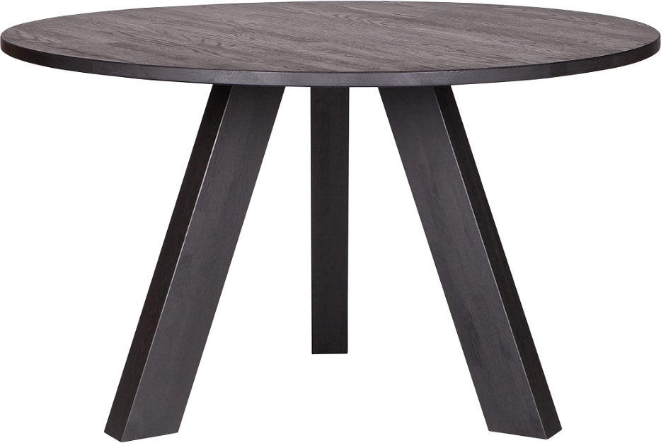 Rundt spisebord WOOOD Rhonda Ø129 x H75 cm sort eg FSC-certificeret minimalistisk design til spisestue 4-6 pers.