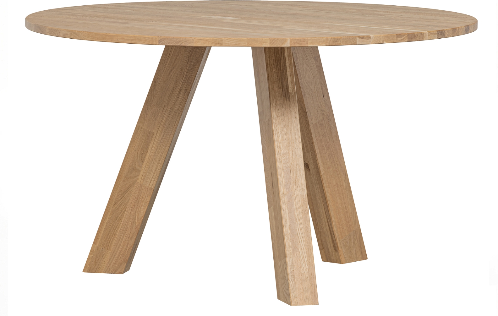Rundt spisebord WOOOD Rhonda i FSC-certificeret eg, natur Ø129 x H75 cm