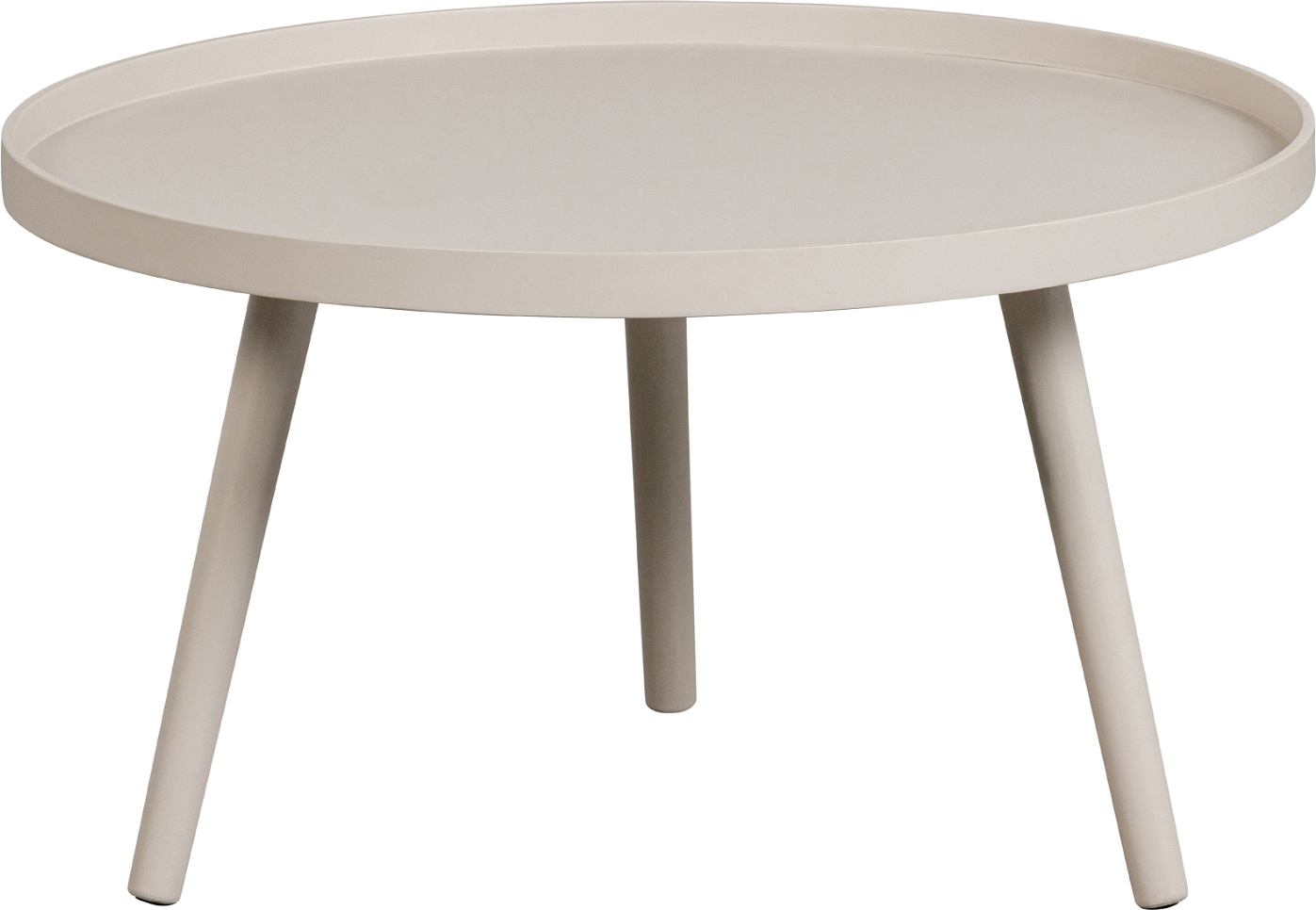Sidebord WOOOD Mesa  -  Beige MDF & FSC fyrretræ småbord Ø60 x H34 cm