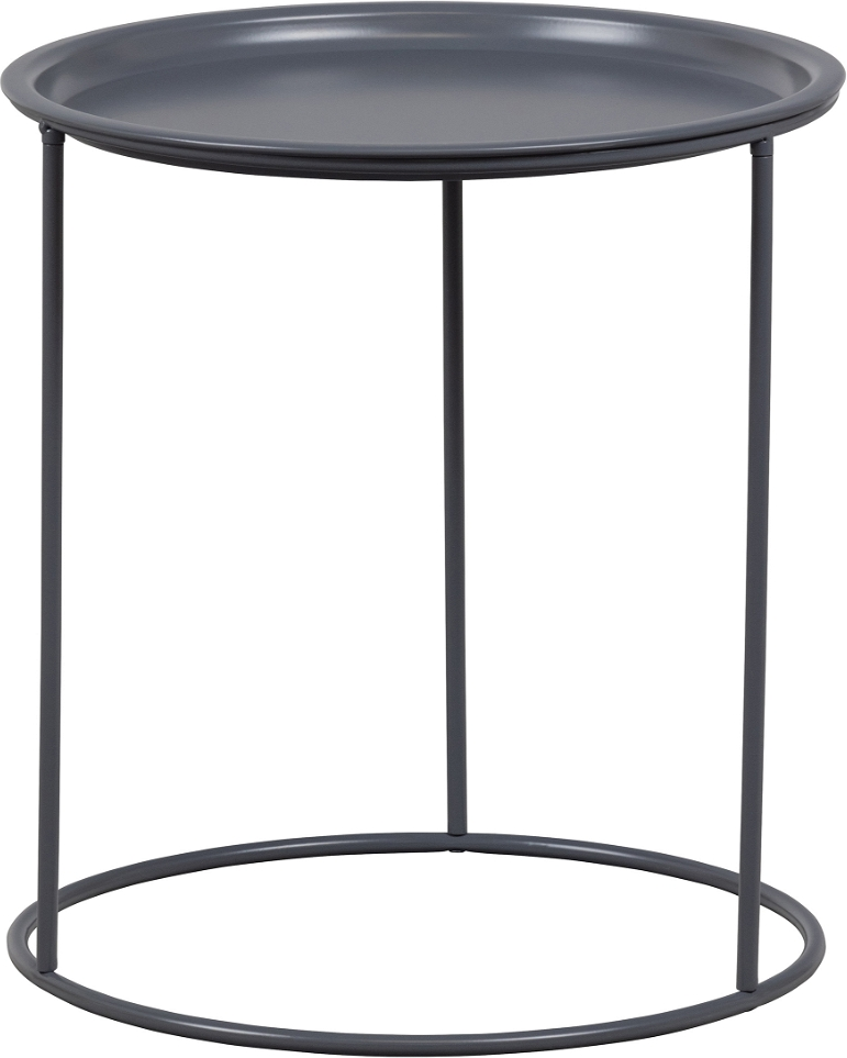 Sidebord WOOOD Ivar  -  grå asfalt retro vintage metal Ø40 H43 cm