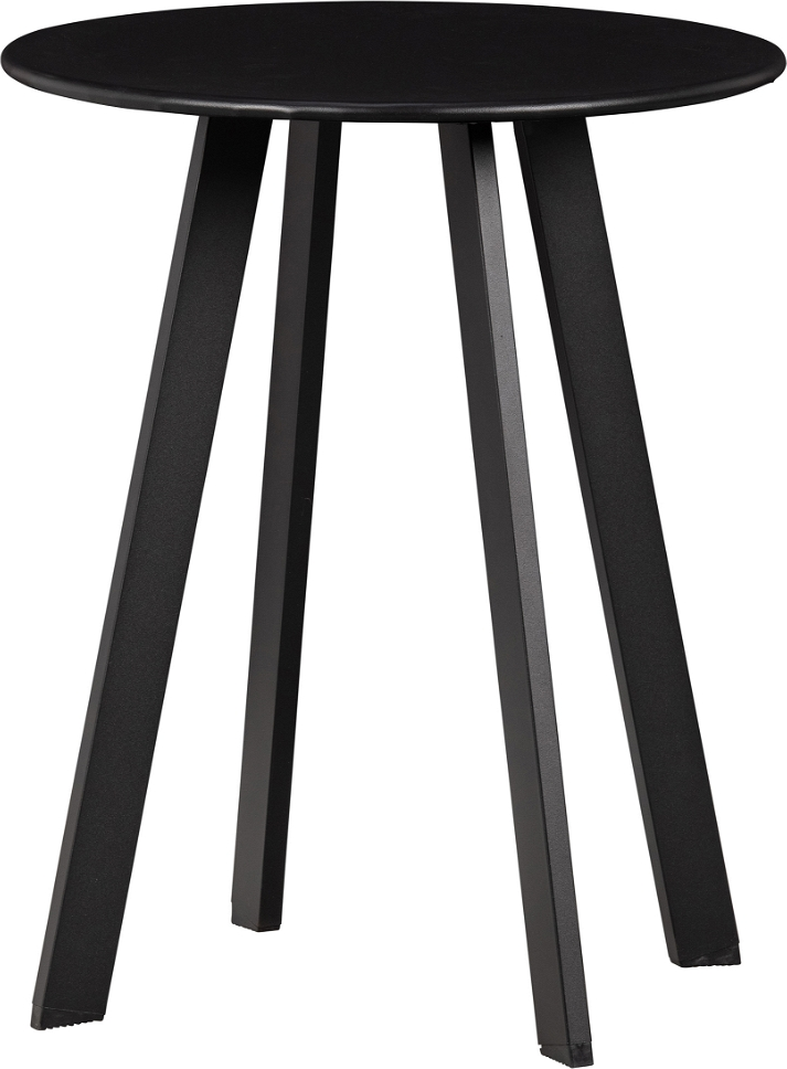 Sofabord WOOOD Fer loungebord i sort pulverlakeret jern Ø40 x H49 cm