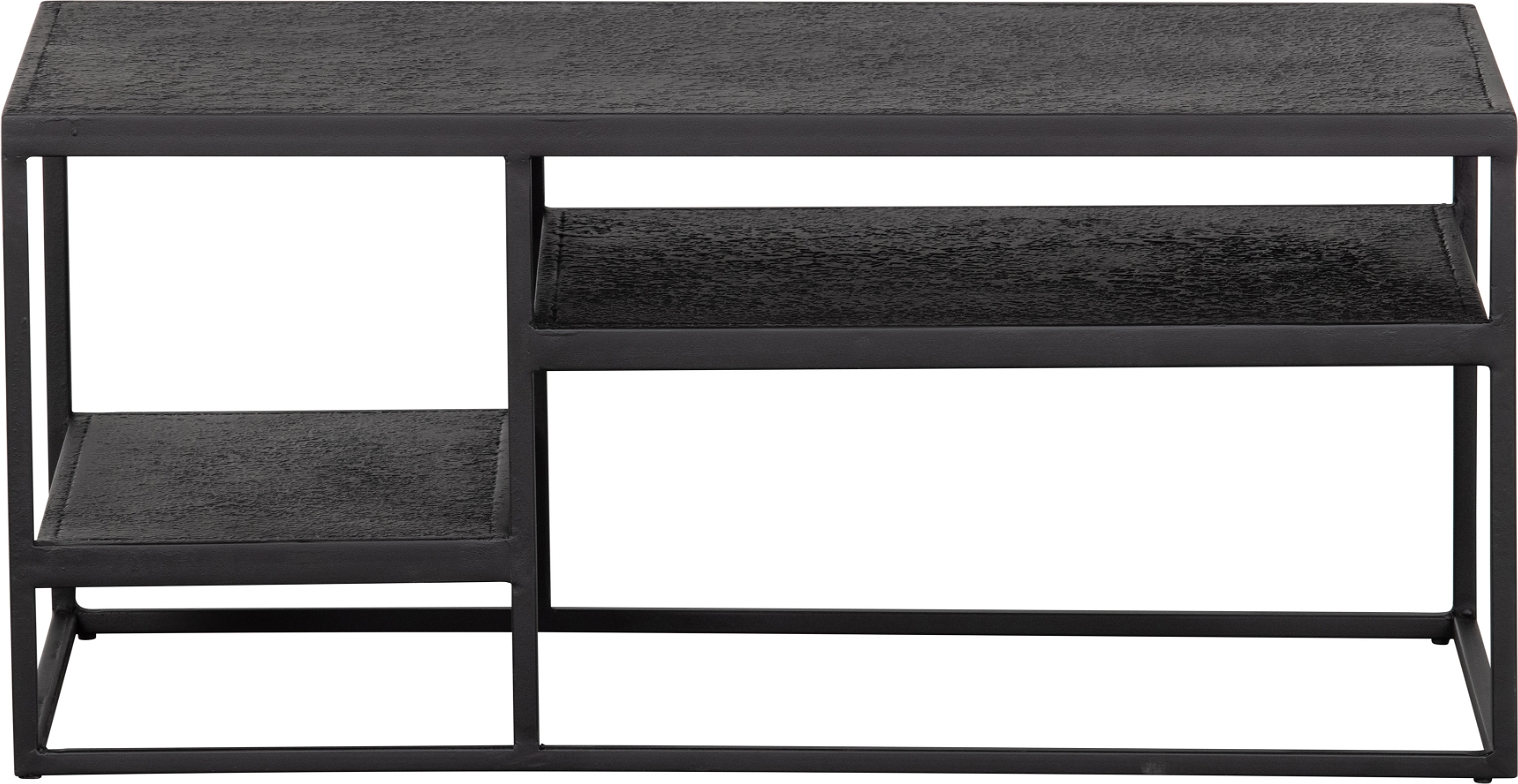 Sofabord / loungebord WOOOD Febe  -  sort metal, UV-beskyttet, ind- og udendørs, H40 x B90 x D45 cm