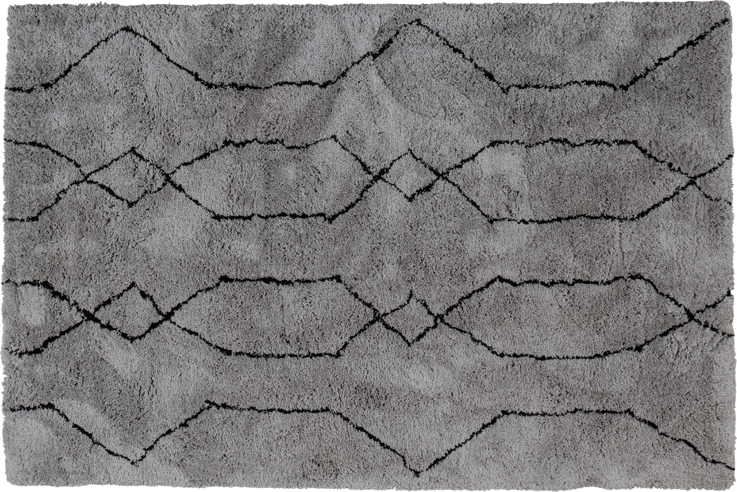 Gulvtæppe WOOOD NovÃ 200x300 cm grå/sort polyester  -  moderne grafisk design