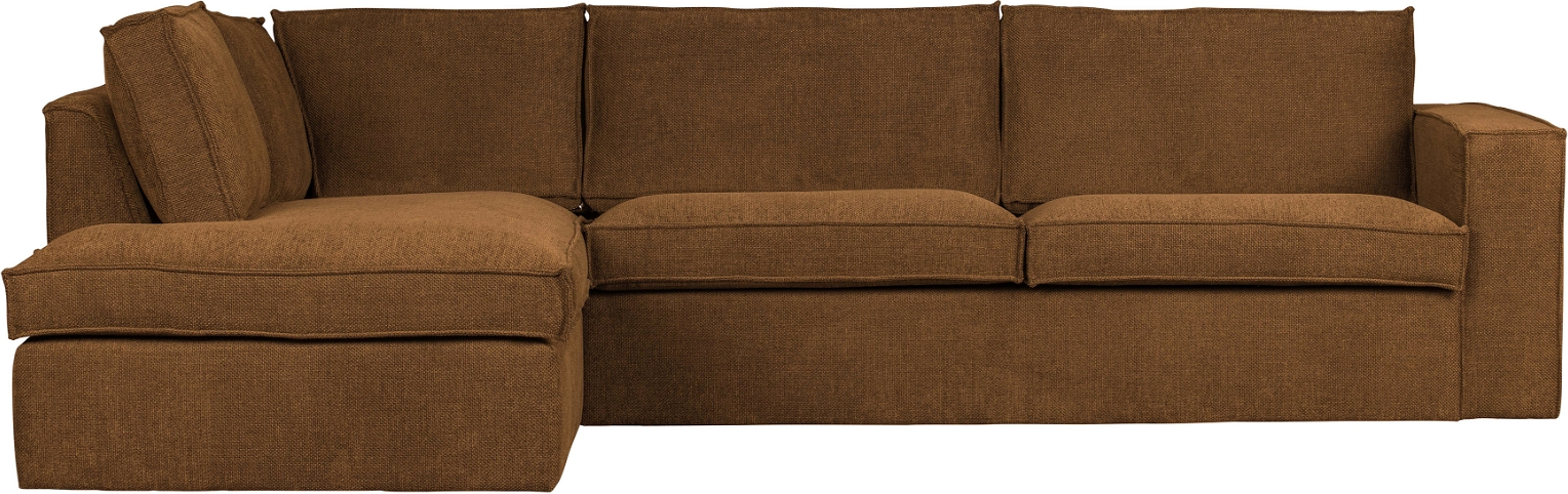 Hjørnesofa WOOOD Freddie venstrevendt bronzebouclé melange stof 283x197 cm