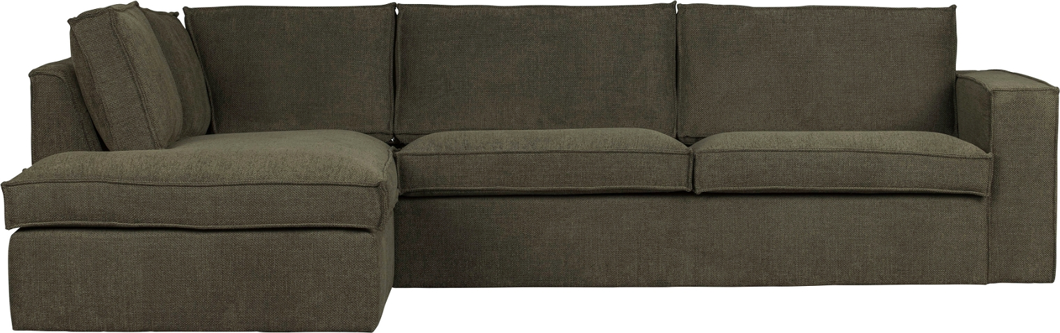 Hjørnesofa WOOOD Freddie venstrevendt grøn bouclé modulær 283x197 cm