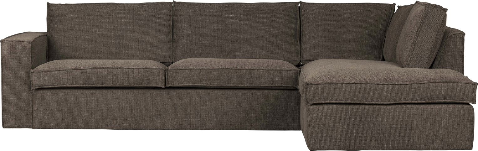 Hjørnesofa WOOOD Freddie i mørkegrå bouclé  -  højrevendt sofa 283Ã197 cm