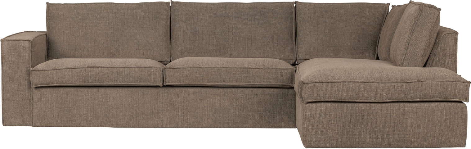 Hjørnesofa WOOOD Freddie lysebrun bouclé 283x197x90 cm modulsofa