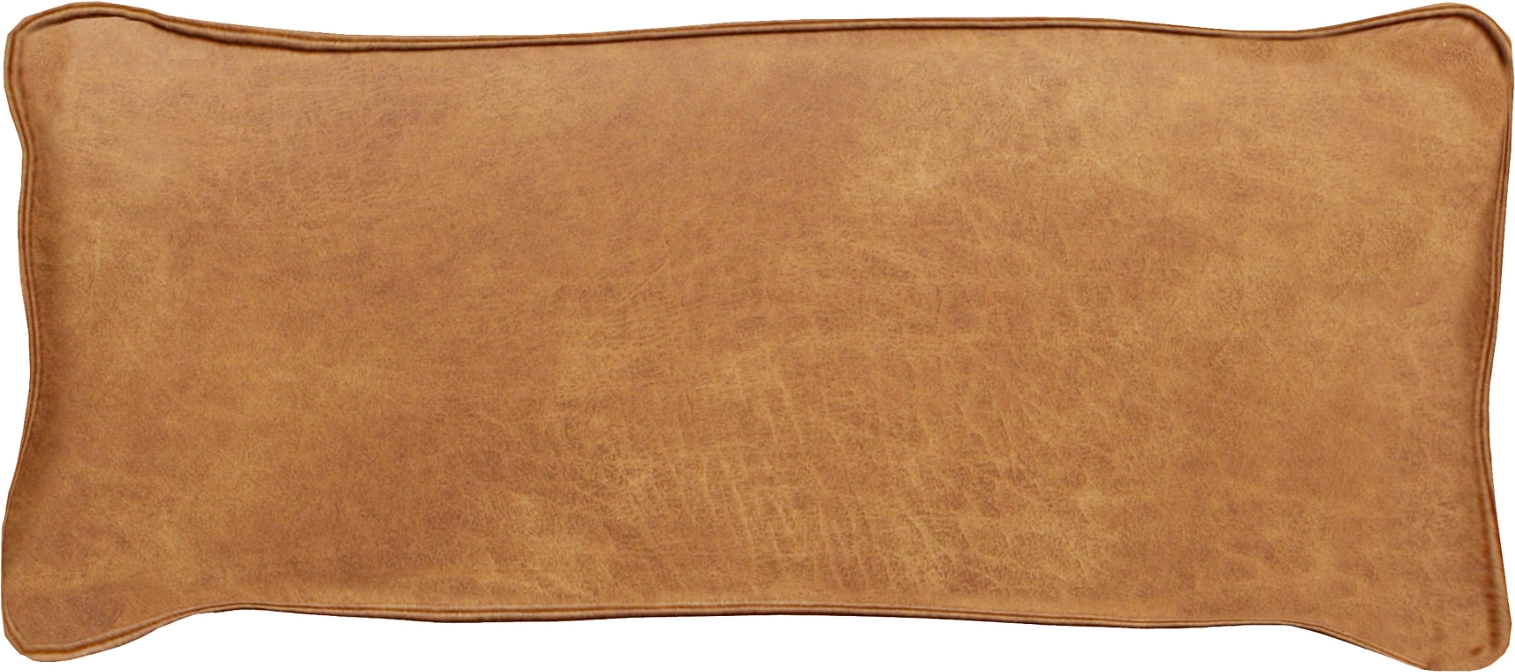 Pyntepude med fyld WOOOD Bean i læderlook lysebrun 20x70x30 cm
