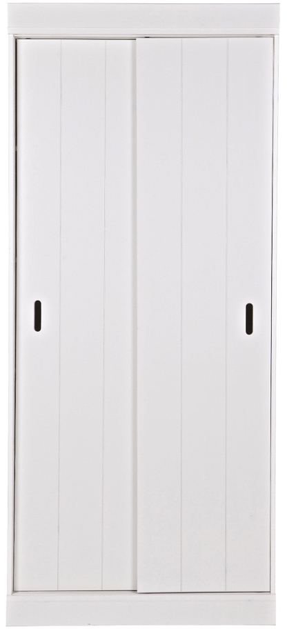 Opbevaringsskab WOOOD Row med skydefunktion  -  hvid, H195ÃB44ÃL85 cm