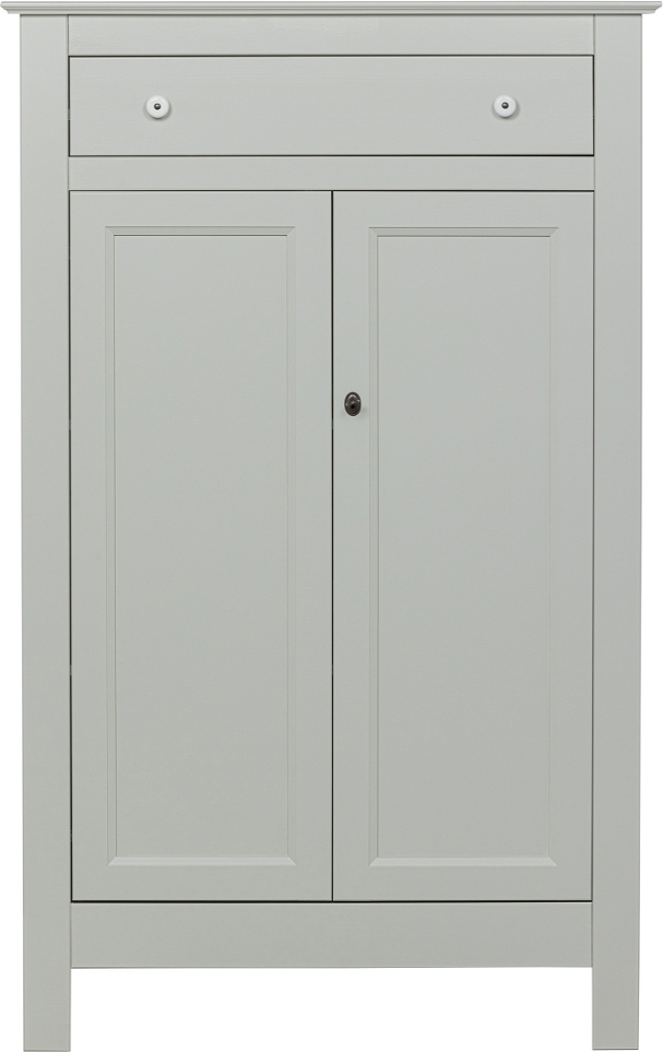 Skab WOOOD Eva opbevaringsskab hvid i FSC-certificeret fyrretræ med skuffe 150Ã93Ã40 cm