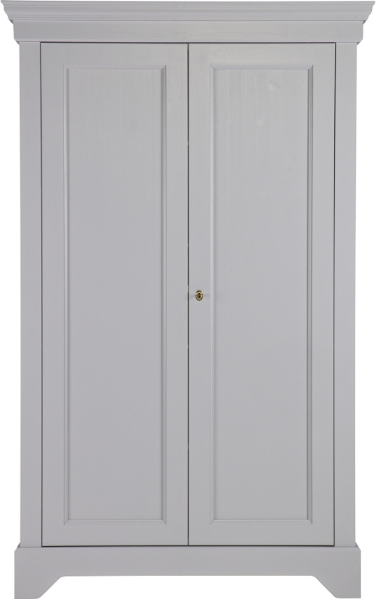 Opbevaringsskab WOOOD Isabel i massiv FSC-certificeret fyrretræ, betongrå H191xB118xD47 cm