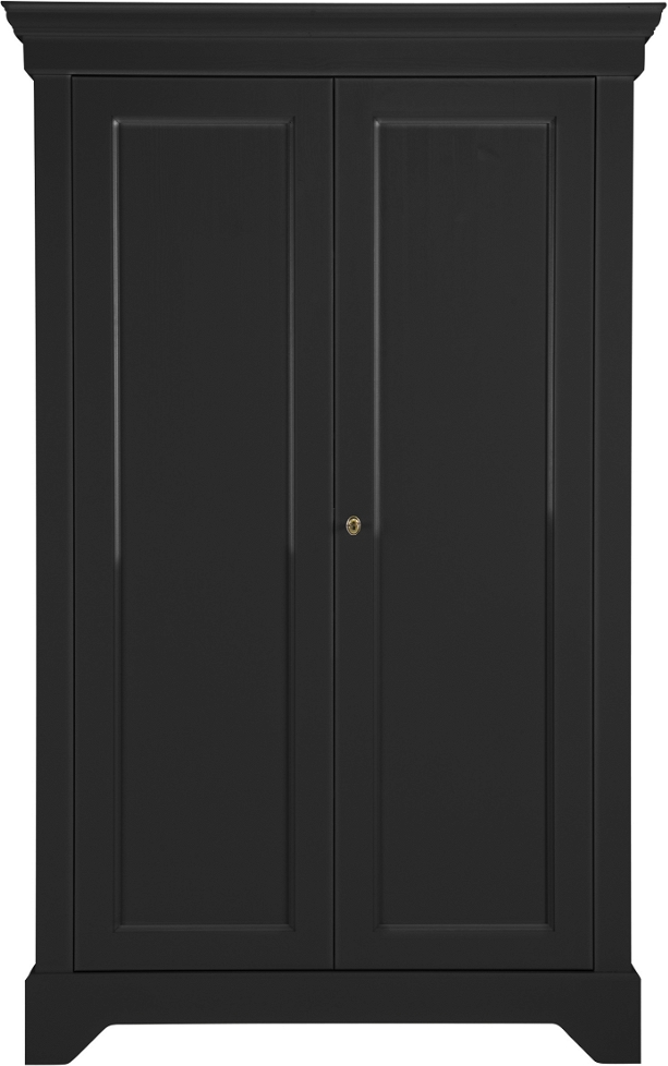 Opbevaringsskab med låger WOOOD Isabel  -  FSC-certificeret fyrretræ i sort, H191ÃB118ÃD47 cm