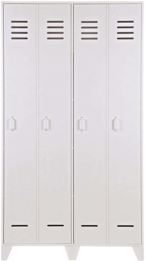 Locker WOOOD Stijn opbevaringsskab i massiv fyrretræ hvid H187ÃB103ÃD40 cm