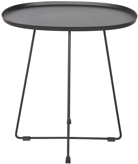 Sidebord/Småbord WOOOD Otis i sort metal  -  51x43x50 cm, indendørs & udendørs