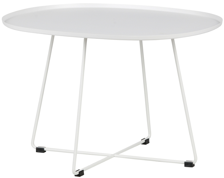 Sidebord WOOOD Otis hvidt metal L70xB60xH47 cm, minimalistisk småbord