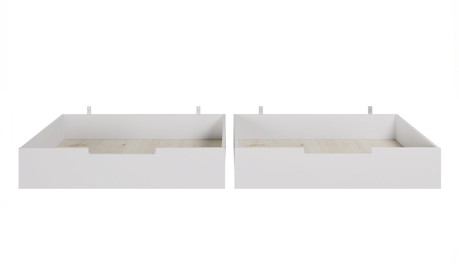 Sengeskuffer WOOOD Jade  -  Hvid opbevaringsskuffe under seng i fyrretræ, 21Ã92Ã198 cm