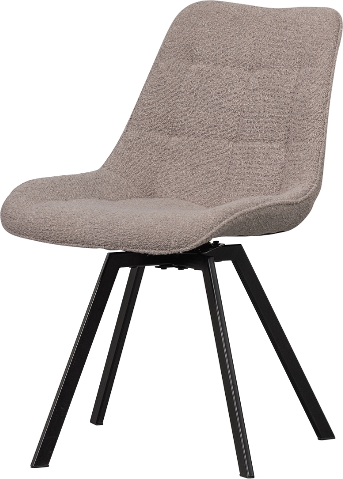 Spisebordsstol WOOOD Sutton drejelig base sort bouclépolstring H86ÃB51ÃD61cm