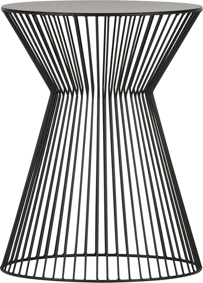 Sidebord WOOOD Suus  -  lille metalbord Ø35 x H46 cm, mat sort