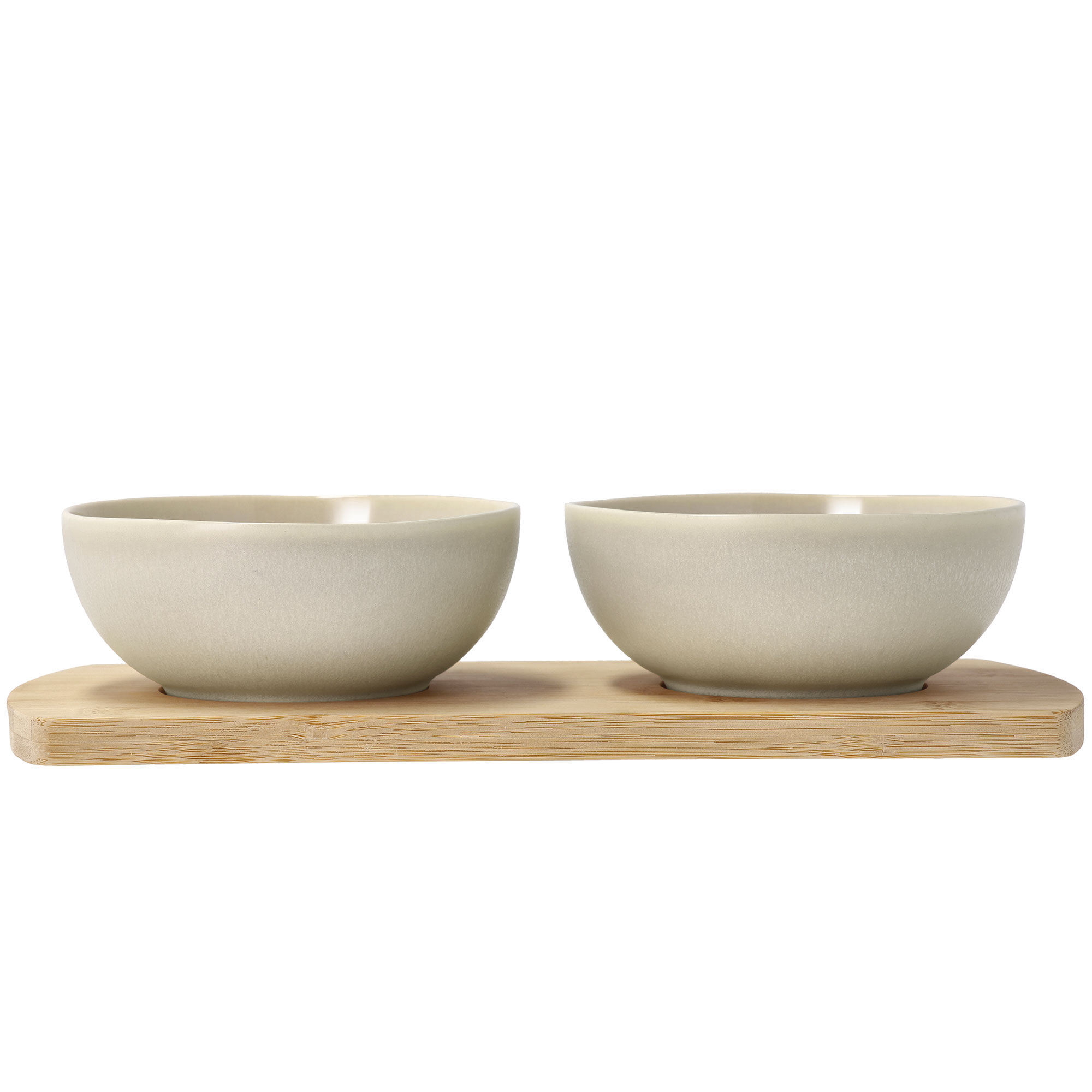 Villa Collection Shoku bambusbakke med 2 skåle 28,5x13 cm, soft beige