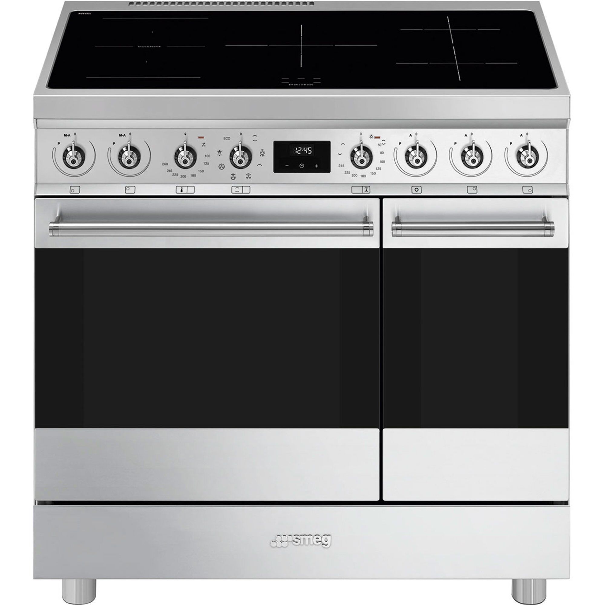 Smeg C92IMX2 Classic Induktionskomfur med 2 ovne, 90 cm, rustfrit stål