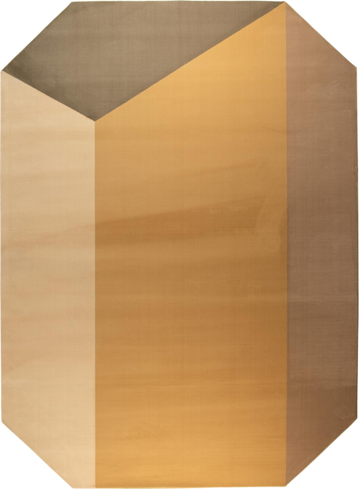 Gulvtæppe Zuiver Harmony sekskantet 3D-illusion mørk sand 230x160 cm Decolan jutebund kompatibelt med gulvvarme
