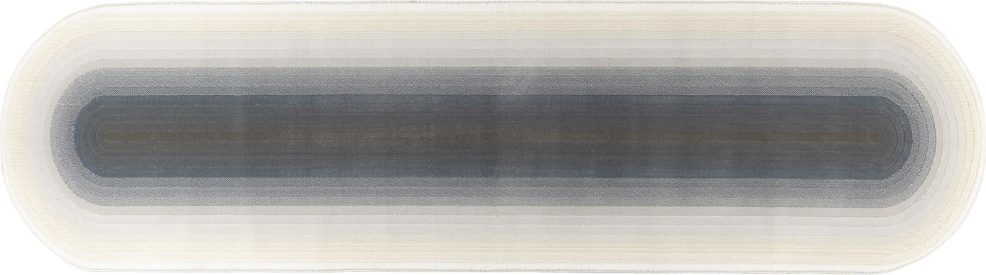 Ovalt gulvtæppe Zuiver Olympic Decolan 245x67 cm perlemor polypropylen