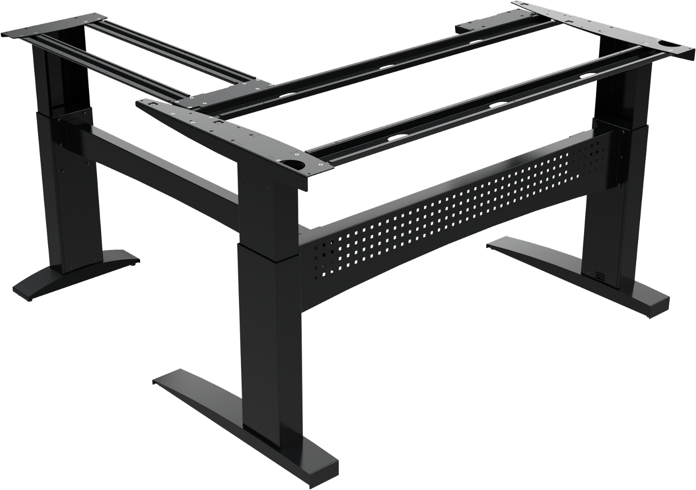 Hæve-/sænkebordstel ZenNord FlexDesk sort tre-søjlet med Bosch-motor 65-122 cm højdejusterbart op til 150 kg