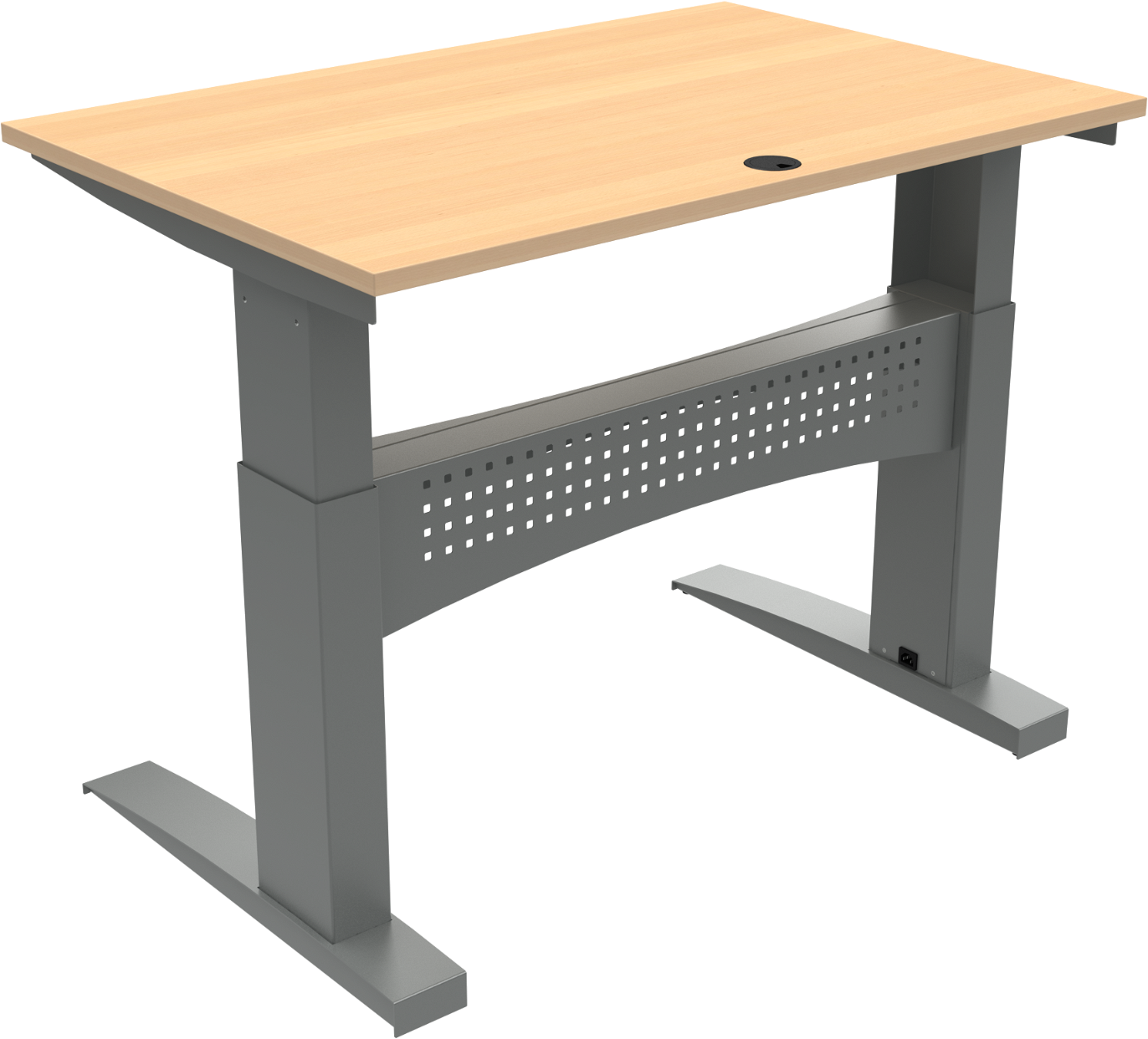To-bens Hæve-/Sænkebord ZenNord FlexDesk Firkantet Bøg Natur/Sølv H65-122 B80 L120