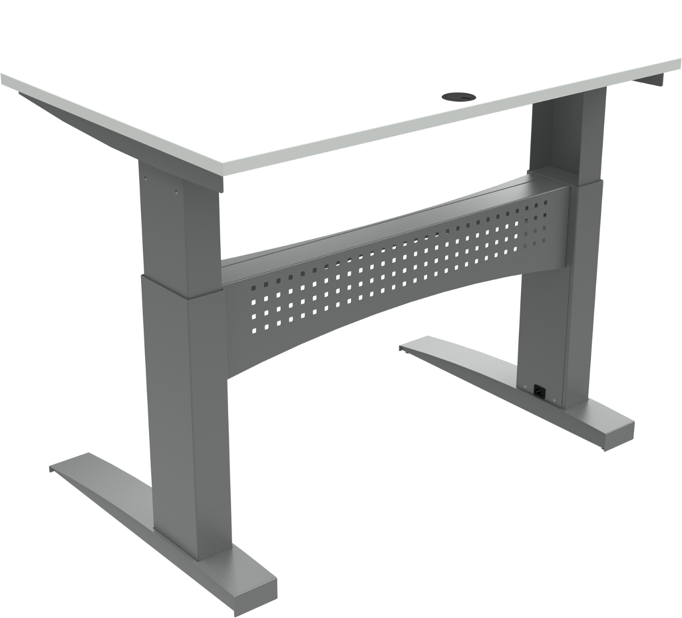 To-bens hæve-/sænkebord ZenNord FlexDesk 120x80 cm højde 65-122 cm hvid/sølv Bosch-motor 150 kg