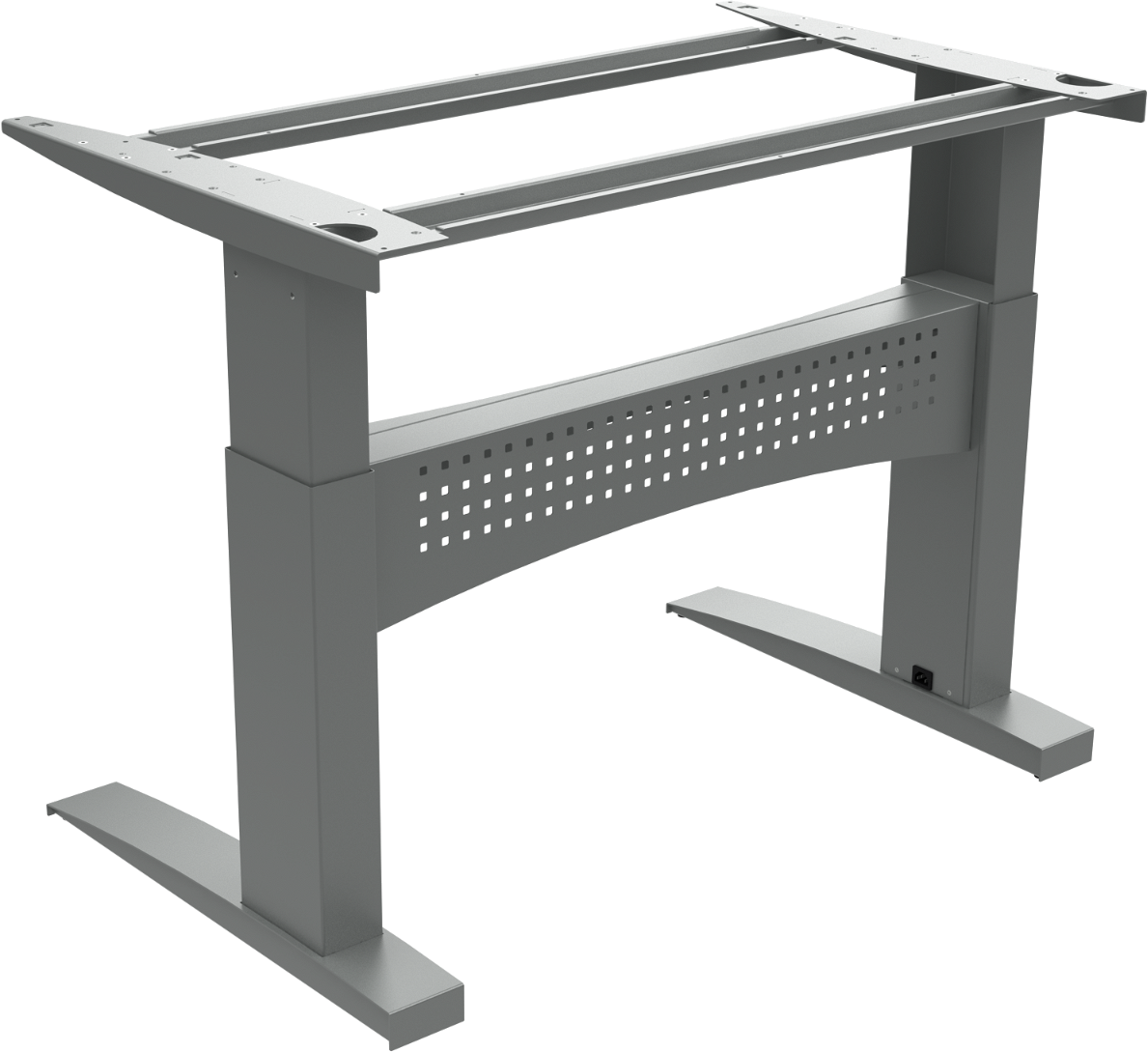 Hæve-/sænkestel ZenNord FlexDesk elektrisk sølv 65-122 cm højdejustering Bosch-motor 150 kg kapacitet med kabelbakke