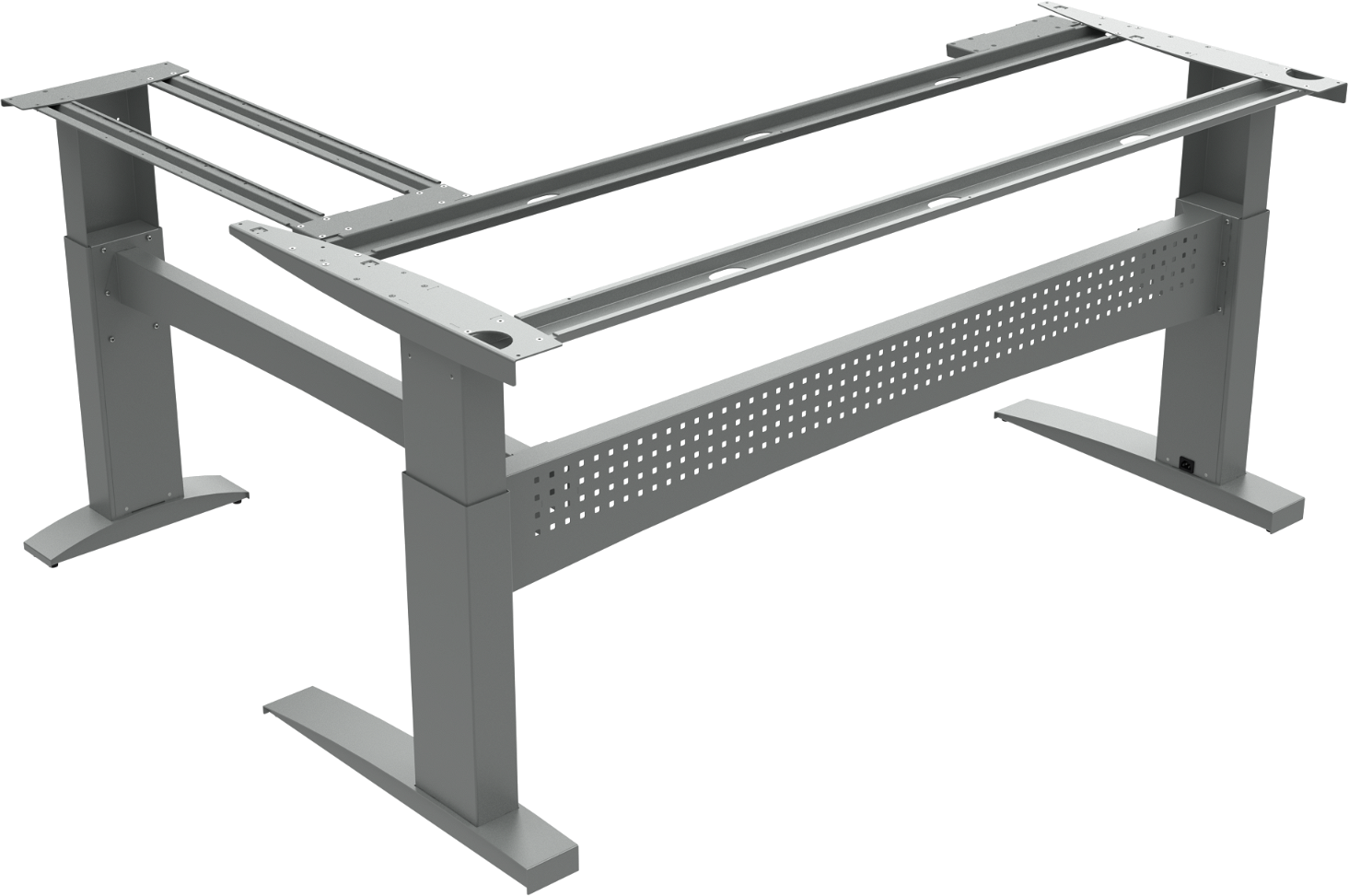 Elektrisk hæve-/sænkestel ZenNord FlexDesk sølv H65-122 B73 L156-196 cm Bosch-motor