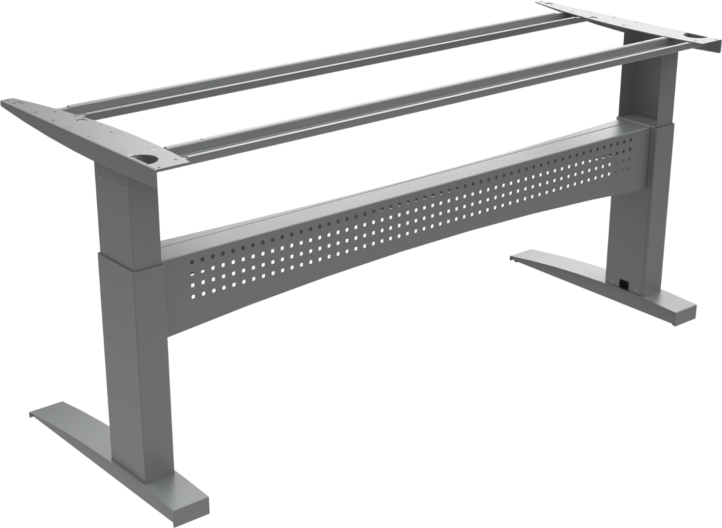 Hæve-/sænkebordstel ZenNord FlexDesk sølv 65 - 122 cm højdejustering med Bosch-motor og 150 kg kapacitet