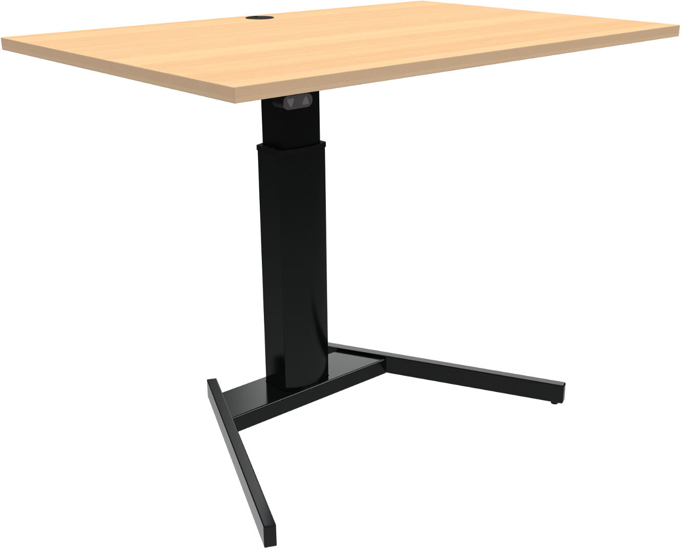 Enkeltben hæve-/sænkebord ZenNord OptiHeight firkantet bøg natur/sort 120Ã80 cm højdejusterbar 68-120 cm