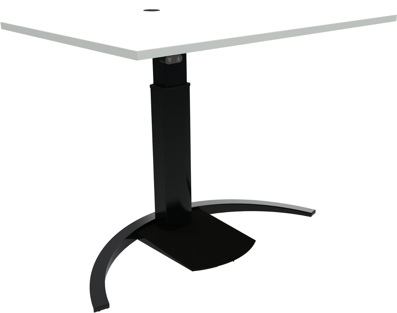 ZenNord ErgoTable justerbart enkeltben hæve-/sænkebord 68-120 cm MFC hvid bordplade sort stel
