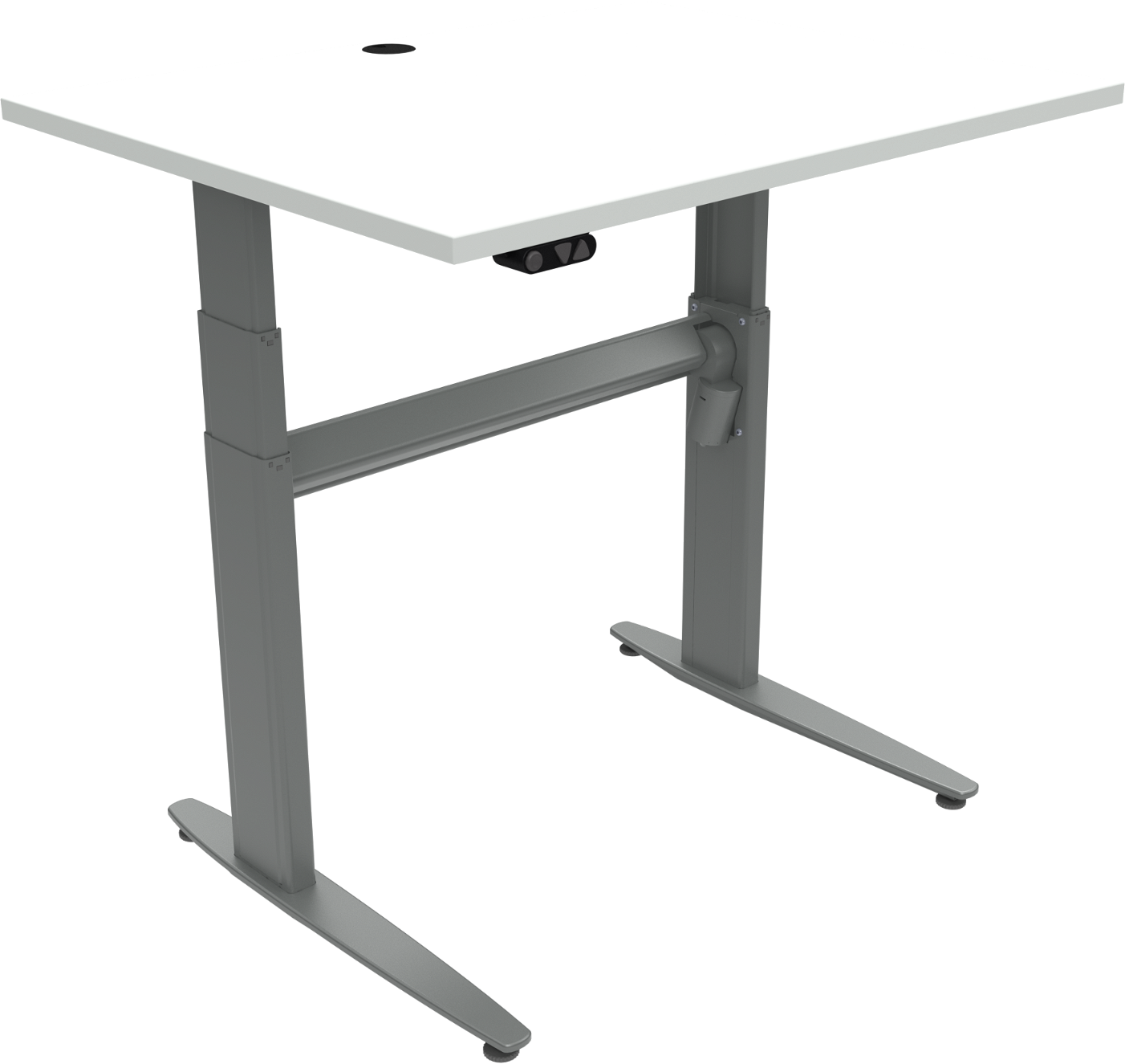 Hæve-sænkebord ZenNord MoveMate hvid/sølv firkantet ergonomisk skrivebord H68-120x80x100 cm