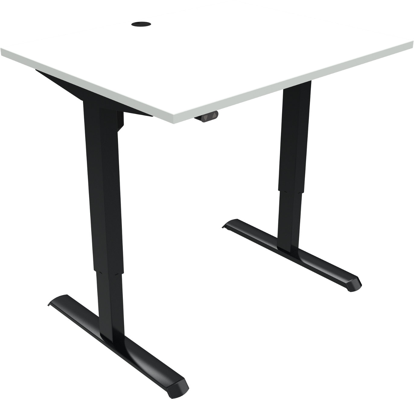 To-bens hæve-sænkebord ZenNord AdaptDesk  -  højdejusterbart 68-118 cm, 100x80 cm, hvid/sort