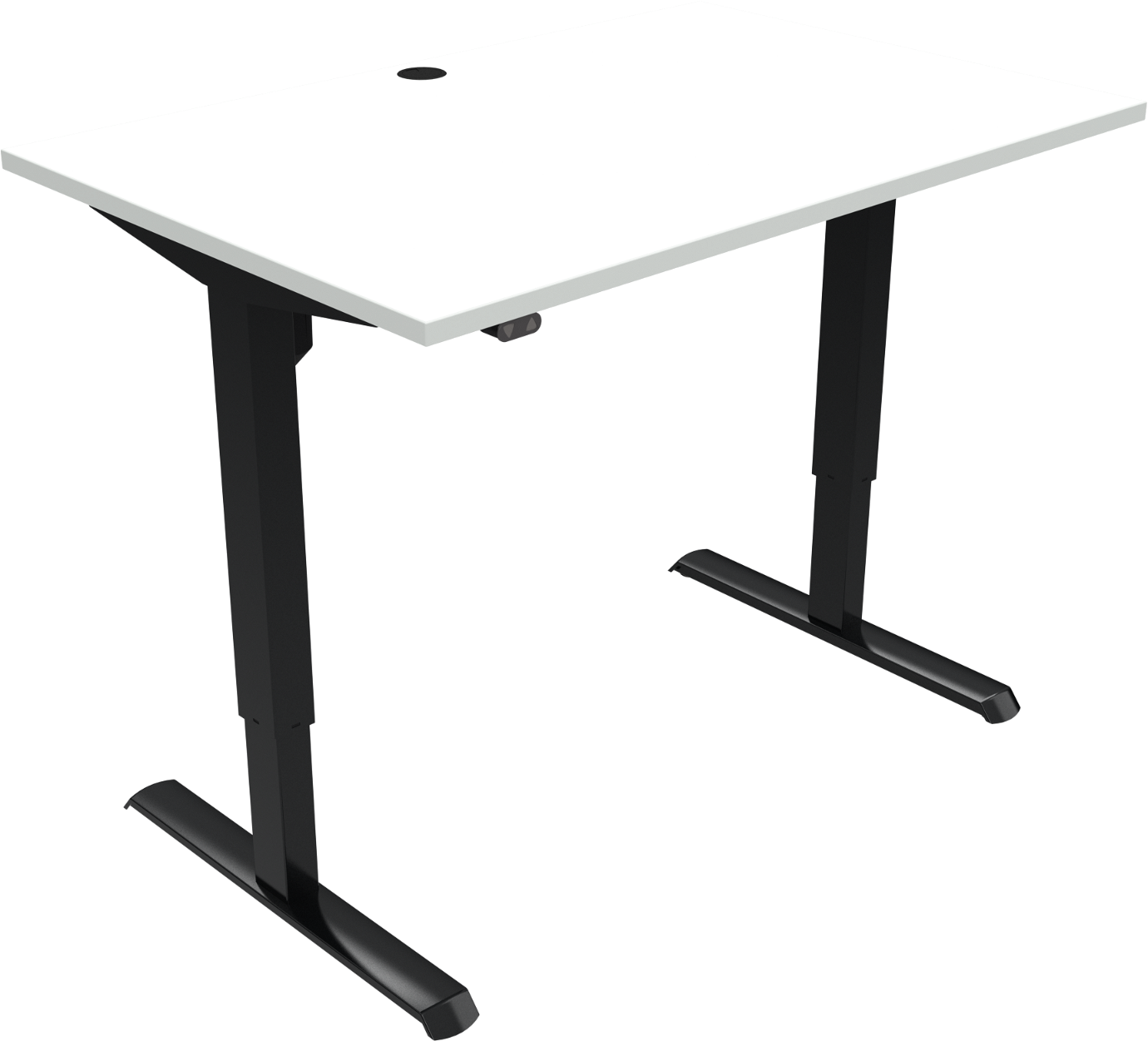 To-bens hæve-/sænkebord ZenNord AdaptDesk firkantet MFC bordplade 120x80 cm højde 68-118 cm hvid/sort