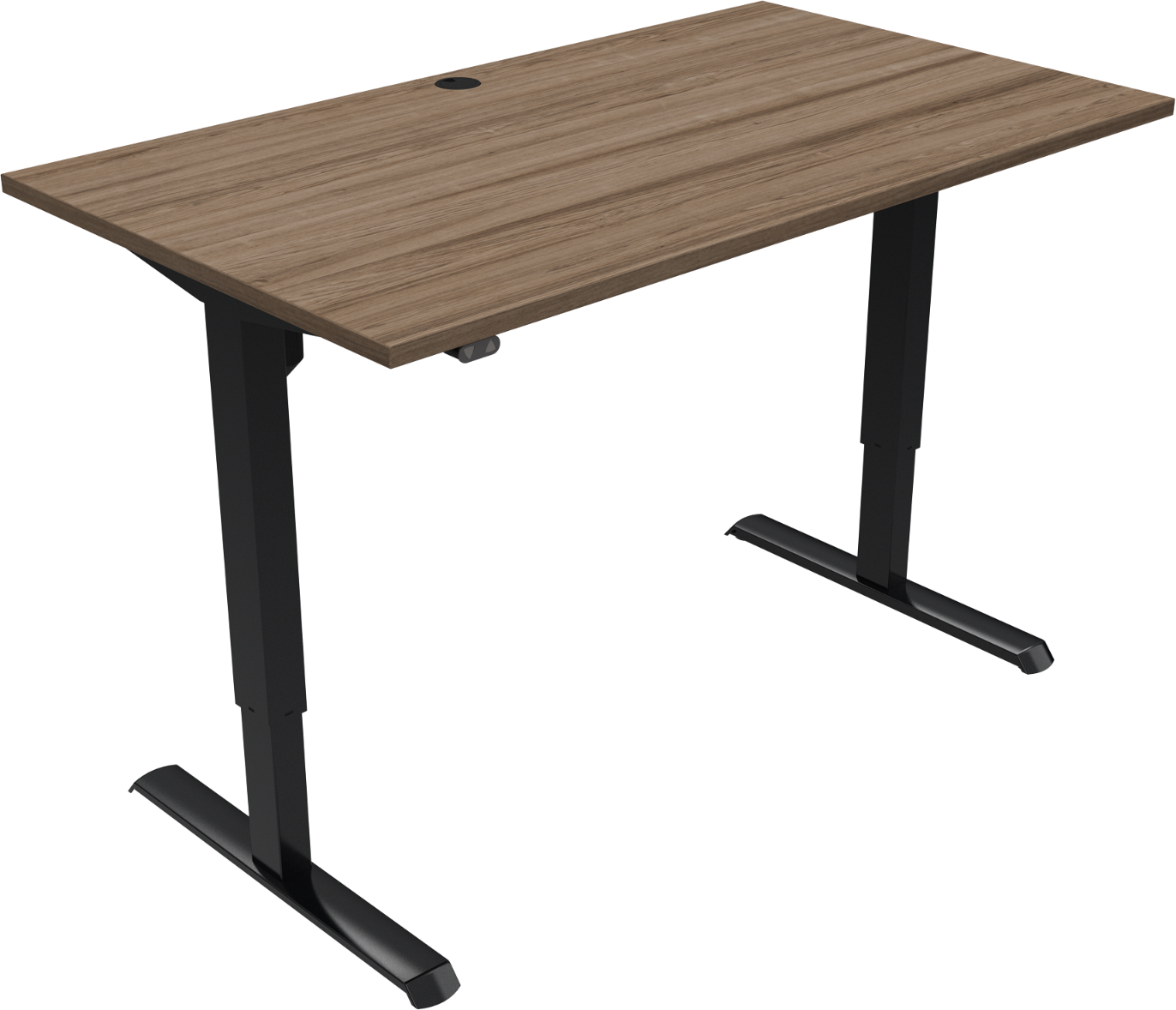 To-bens hæve-/sænkebord ZenNord AdaptDesk valnød/Sort 140x80 cm justerbar 68-118 cm