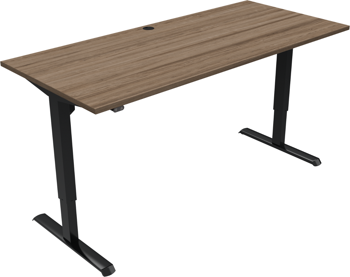 To-bens hæve-sænkebord ZenNord AdaptDesk valnødoverflade sort stel 180 x 80 cm