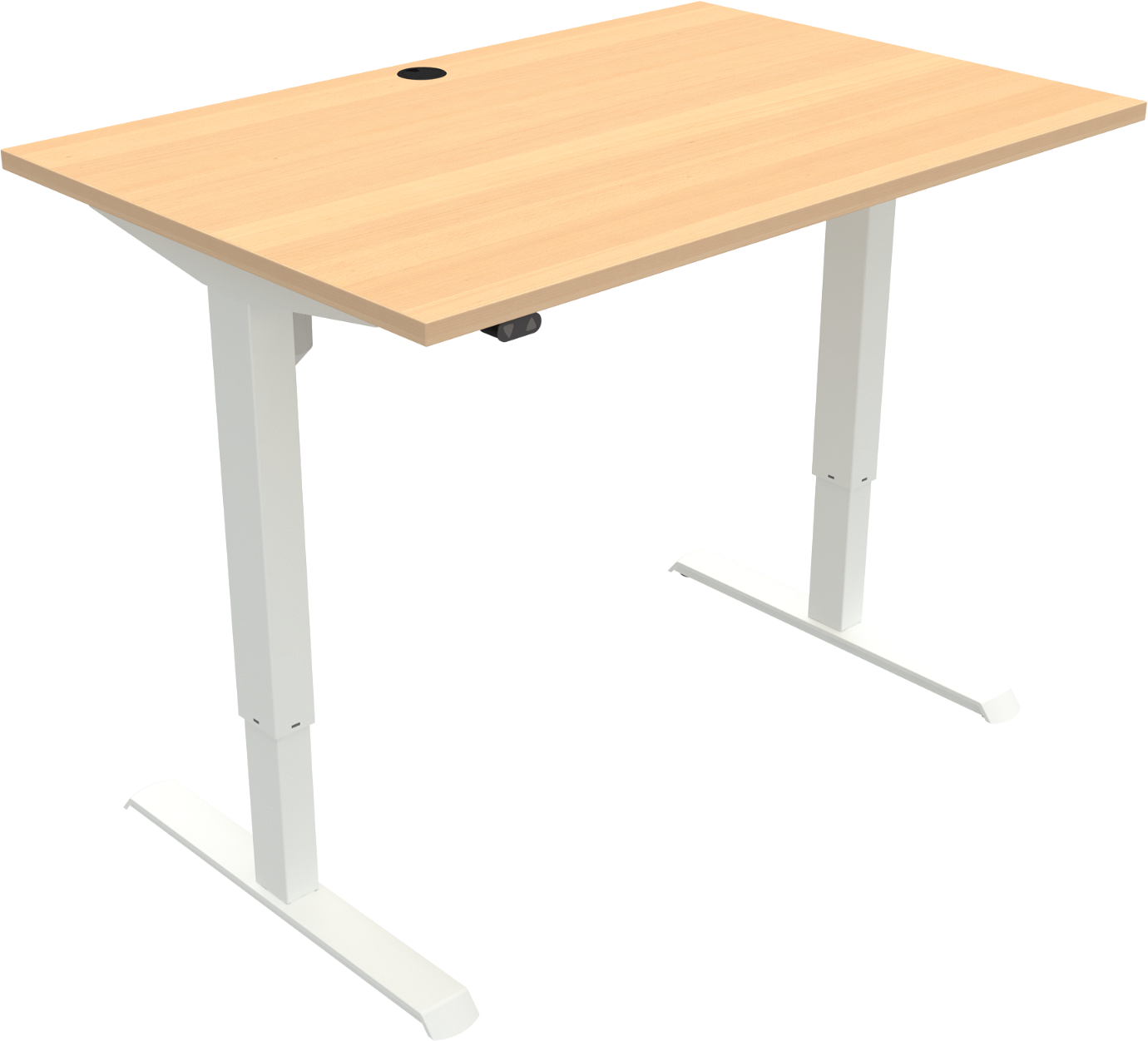 Hæve-/sænkebord ZenNord AdaptDesk to-bens firkantet natur/hvid 25 mm MFC bordplade højde 68-118 cm