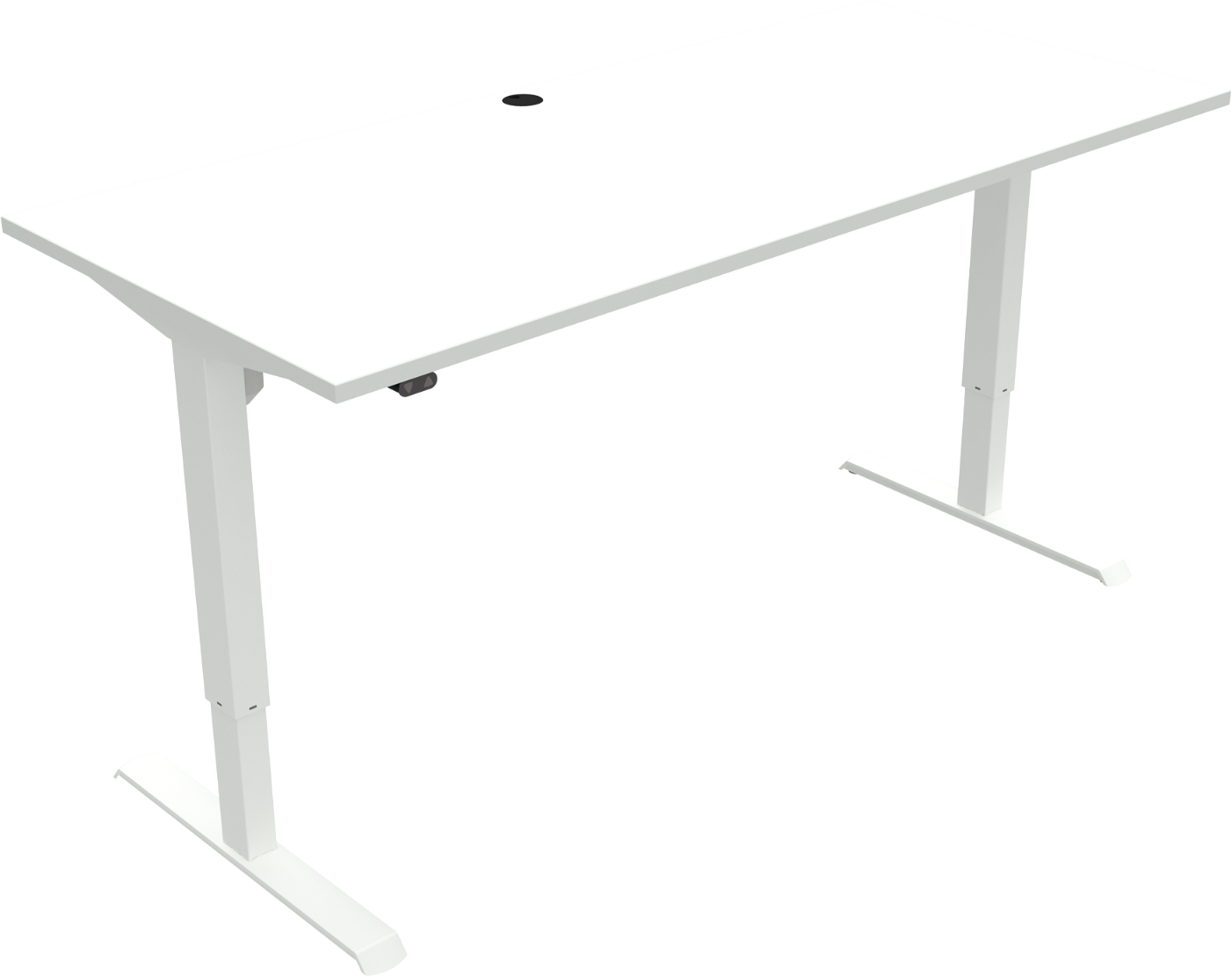 Hæve-/sænkebord skrivebord to-bens firkantet ZenNord AdaptDesk hvid melamin 180x80 cm højdejusterbar 68-118 cm